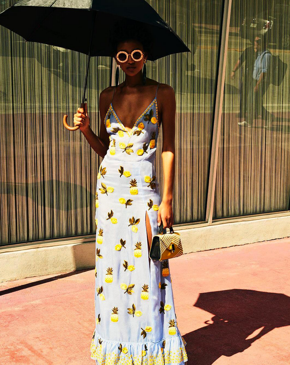 Pineapple shop print dress